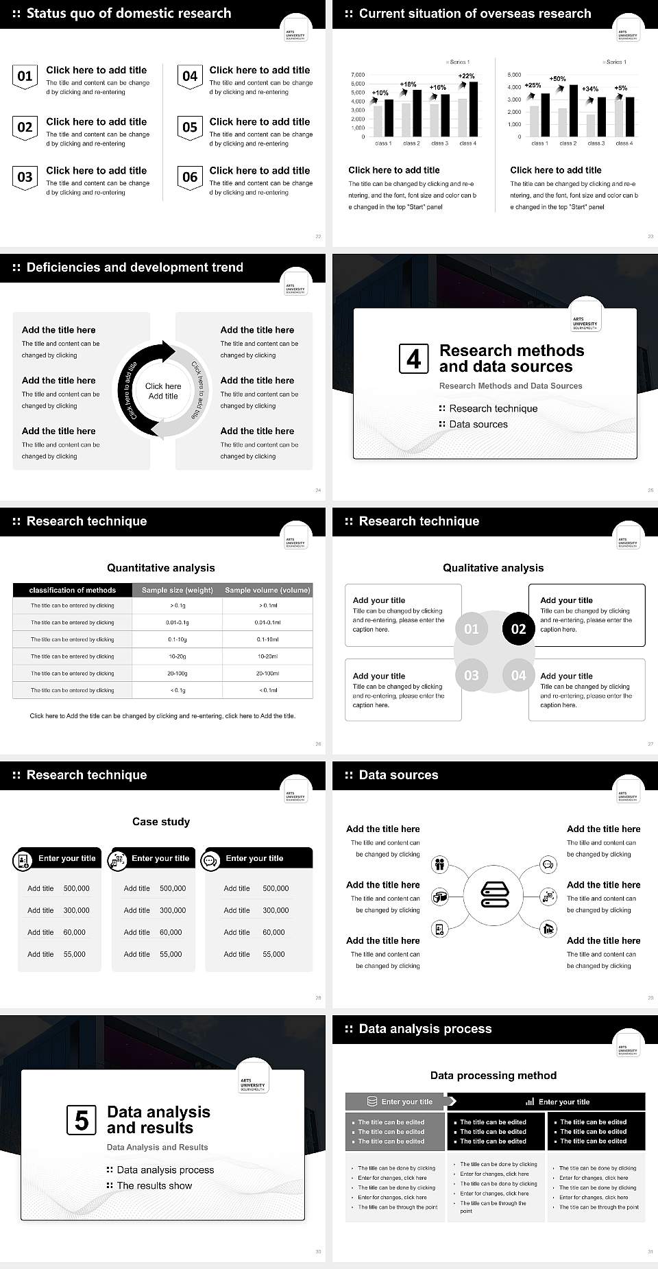 Arts University Bournemouth Graduation Thesis Defense PPT Template4:3 ratio PPT effect preview image4