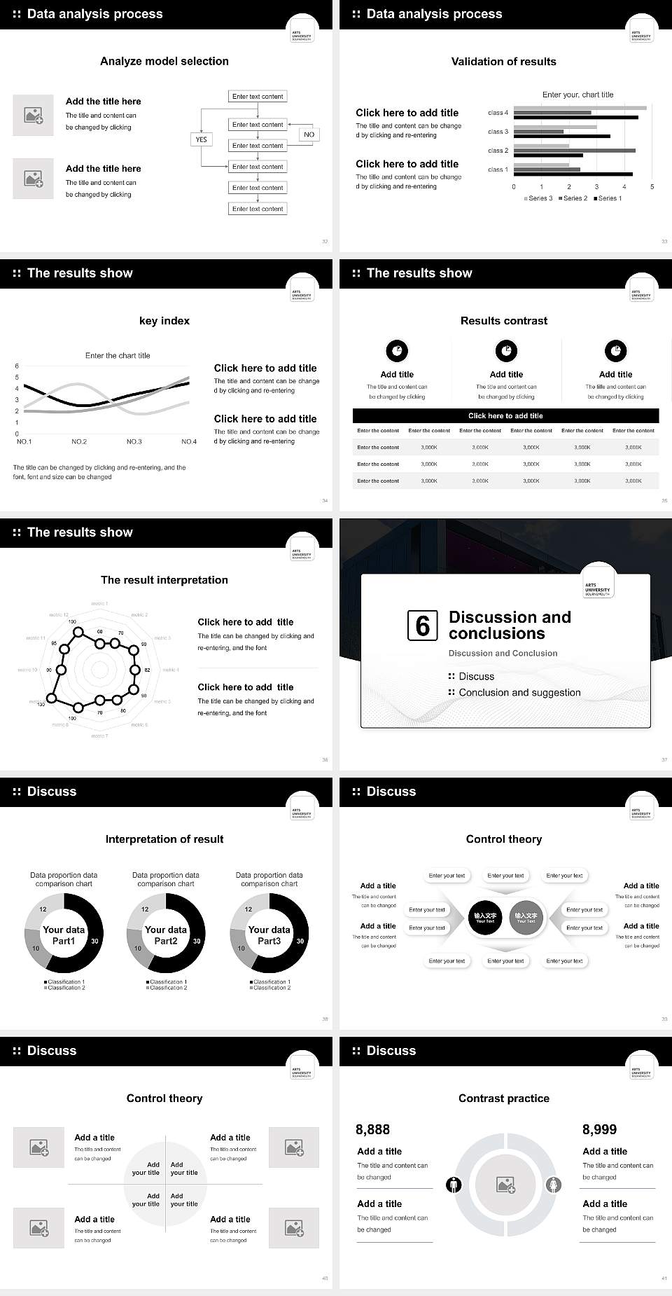 Arts University Bournemouth Graduation Thesis Defense PPT Template4:3 ratio PPT effect preview image5