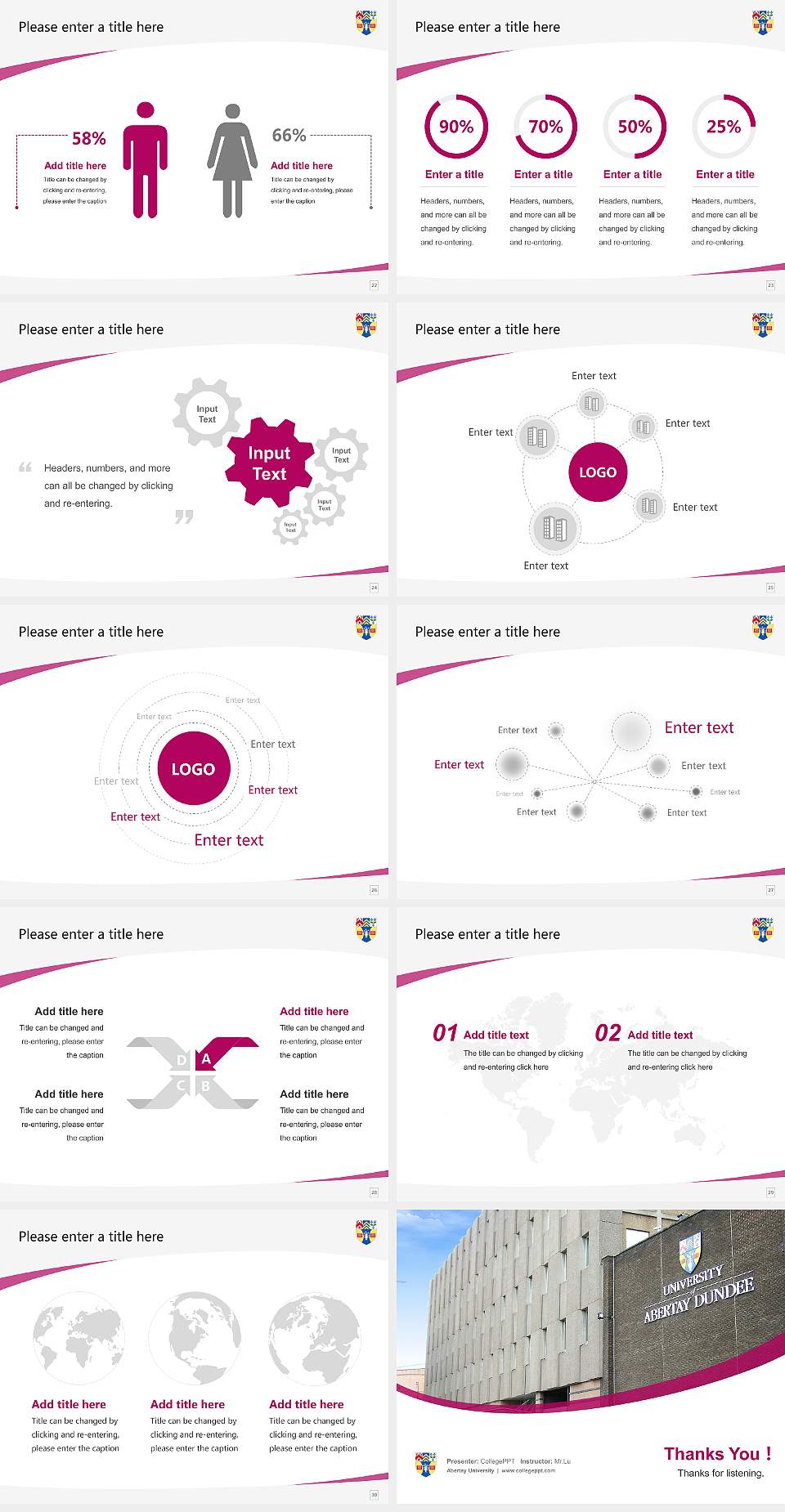 Abertay University Course/Courseware Creation PPT Template4:3 ratio PPT effect preview image4