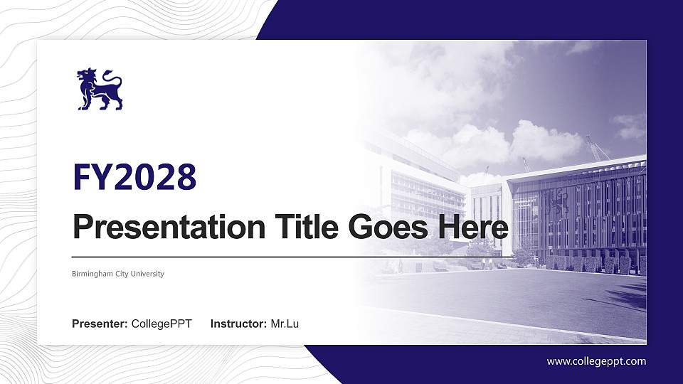 Birmingham City University Academic Presentation/Research Findings Report PPT Template16:9 ratio PPT effect preview image
