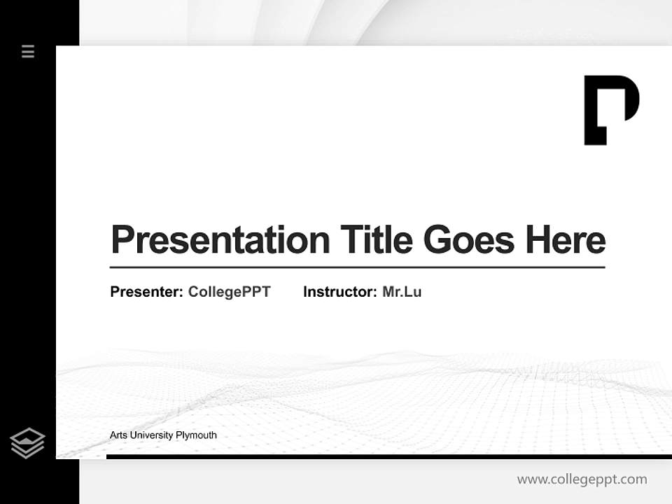 Arts University Plymouth Thesis Proposal/Graduation Defense PPT Template4:3 ratio PPT effect preview image5