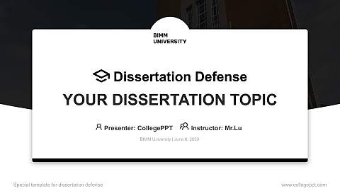 BIMM University Graduation Thesis Defense PPT Template