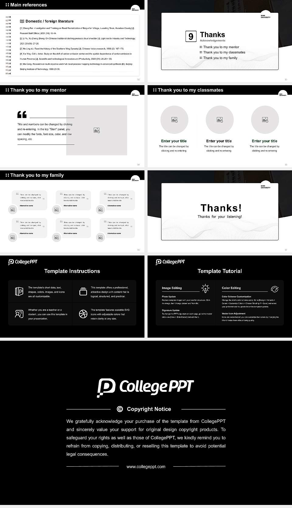 BIMM University Graduation Thesis Defense PPT Template16:9 ratio PPT effect preview image7