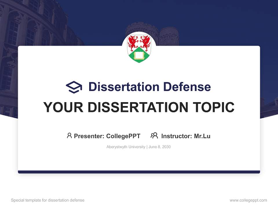 Aberystwyth University Graduation Thesis Defense PPT Template4:3 ratio PPT effect preview image7