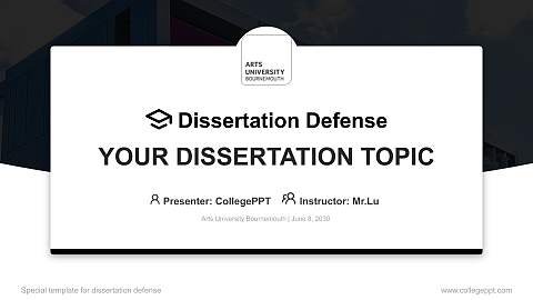Arts University Bournemouth Graduation Thesis Defense PPT Template