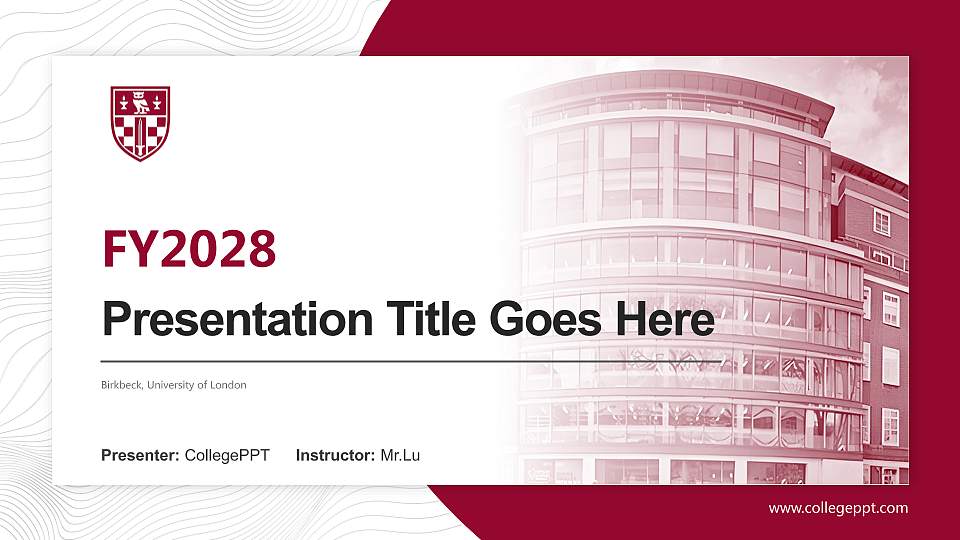 Birkbeck, University of London Academic Presentation/Research Findings Report PPT Template16:9 ratio PPT effect preview image