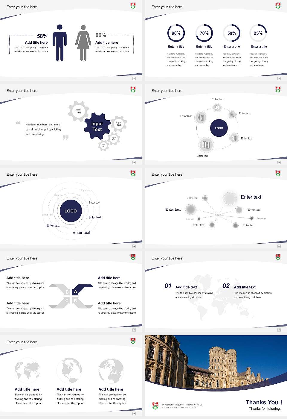 Aberystwyth University Course/Courseware Creation PPT Template16:9 ratio PPT effect preview image4