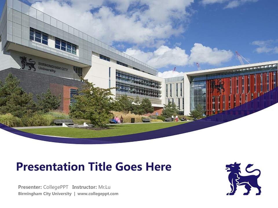 Birmingham City University Course/Courseware Creation PPT Template4:3 ratio PPT effect preview image5