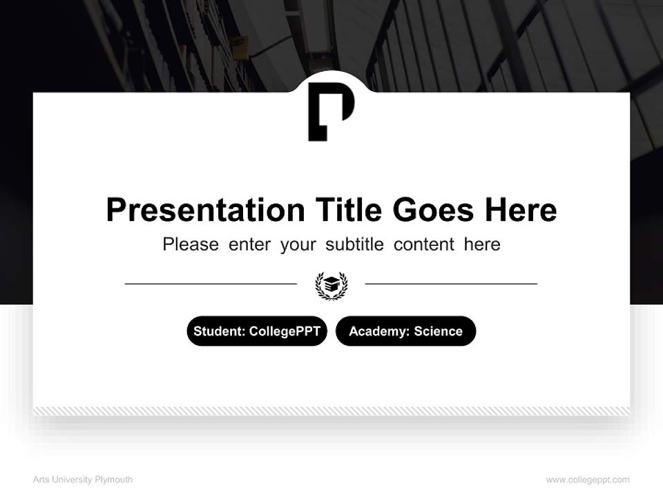 Arts University Plymouth National Scholarship Defense PPT Template4:3 ratio PPT effect preview image4