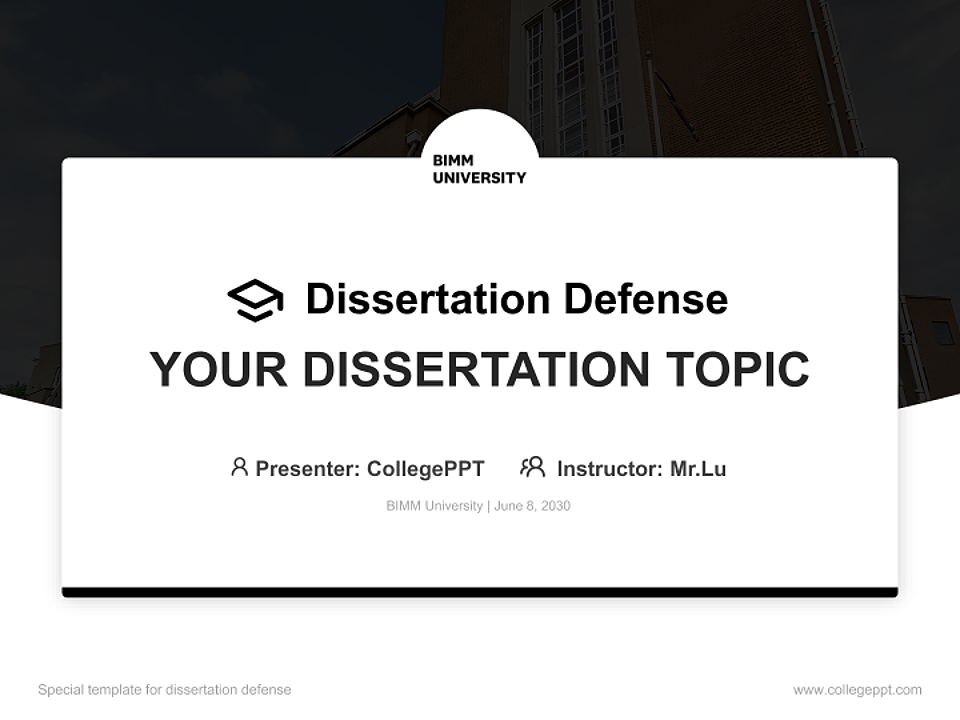 BIMM University Graduation Thesis Defense PPT Template_Slide preview image1