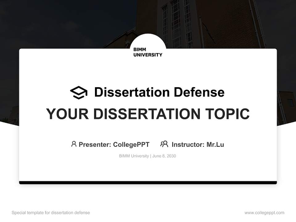 BIMM University Graduation Thesis Defense PPT Template4:3 ratio PPT effect preview image7