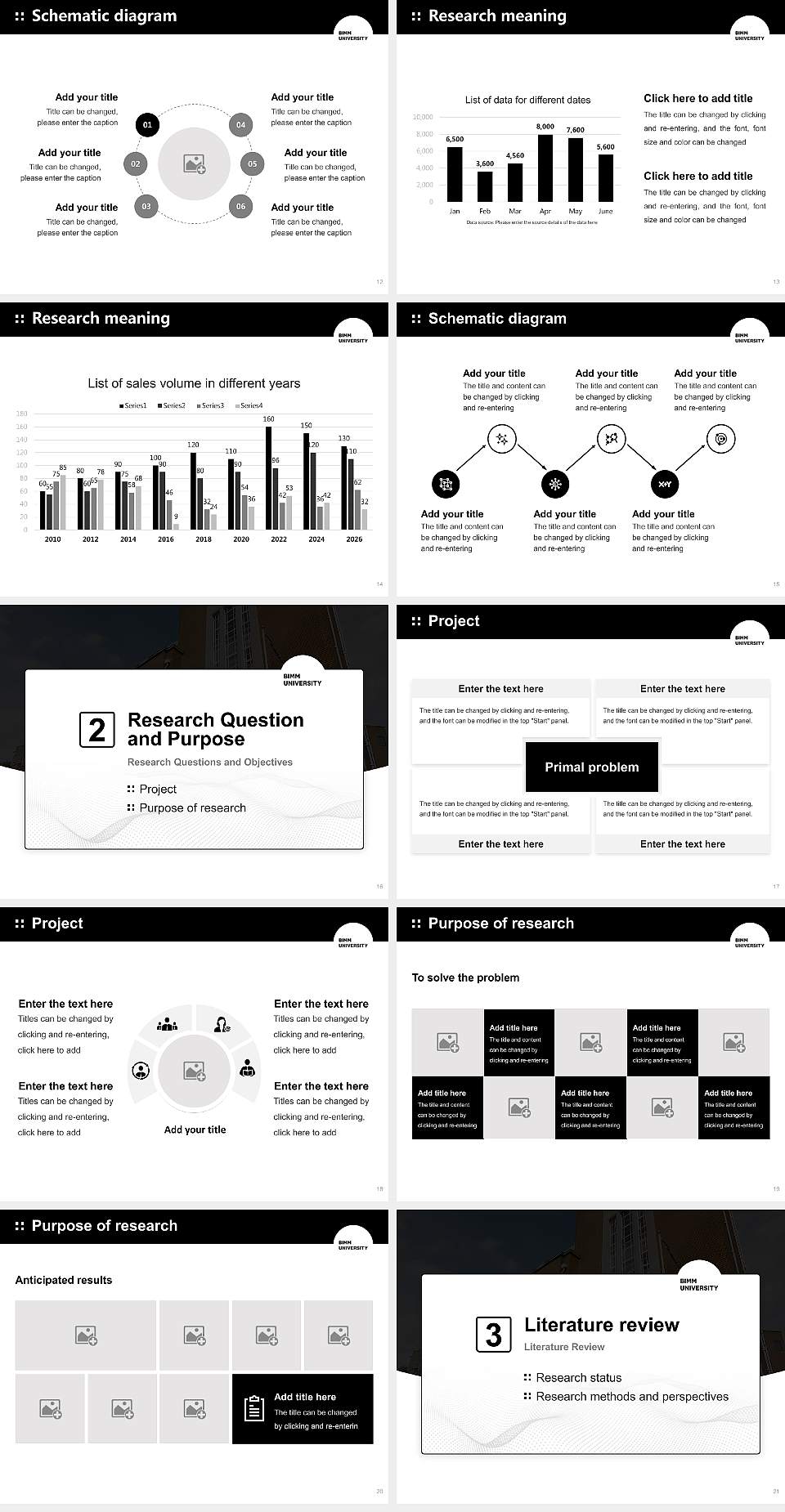 BIMM University Graduation Thesis Defense PPT Template4:3 ratio PPT effect preview image3