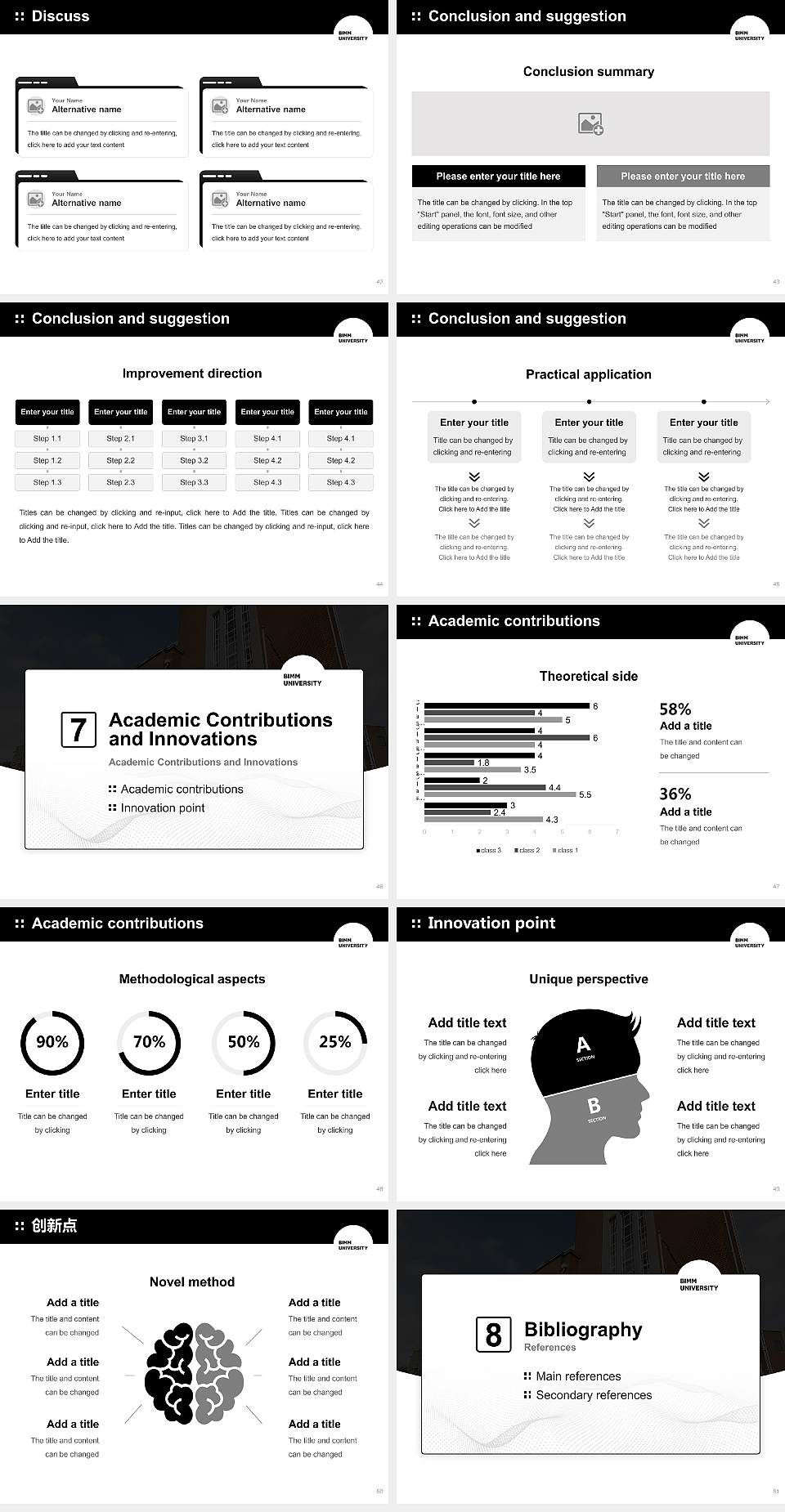 BIMM University Graduation Thesis Defense PPT Template4:3 ratio PPT effect preview image6