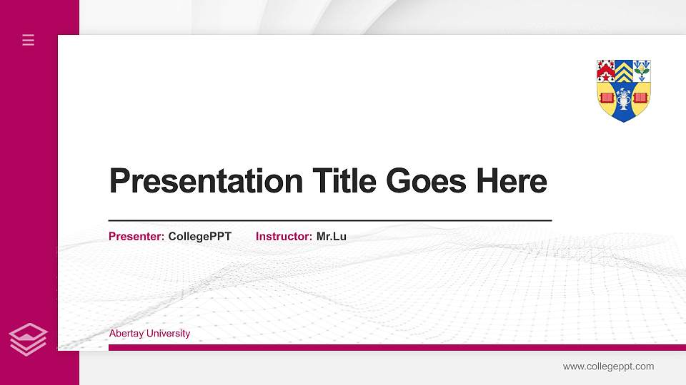 Abertay University Thesis Proposal/Graduation Defense PPT Template16:9 ratio PPT effect preview image