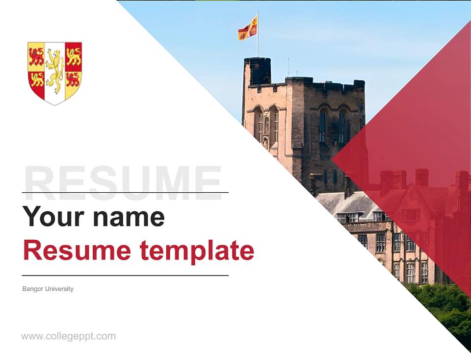 Bangor University Resume PPT Template4:3 ratio PPT effect preview image5