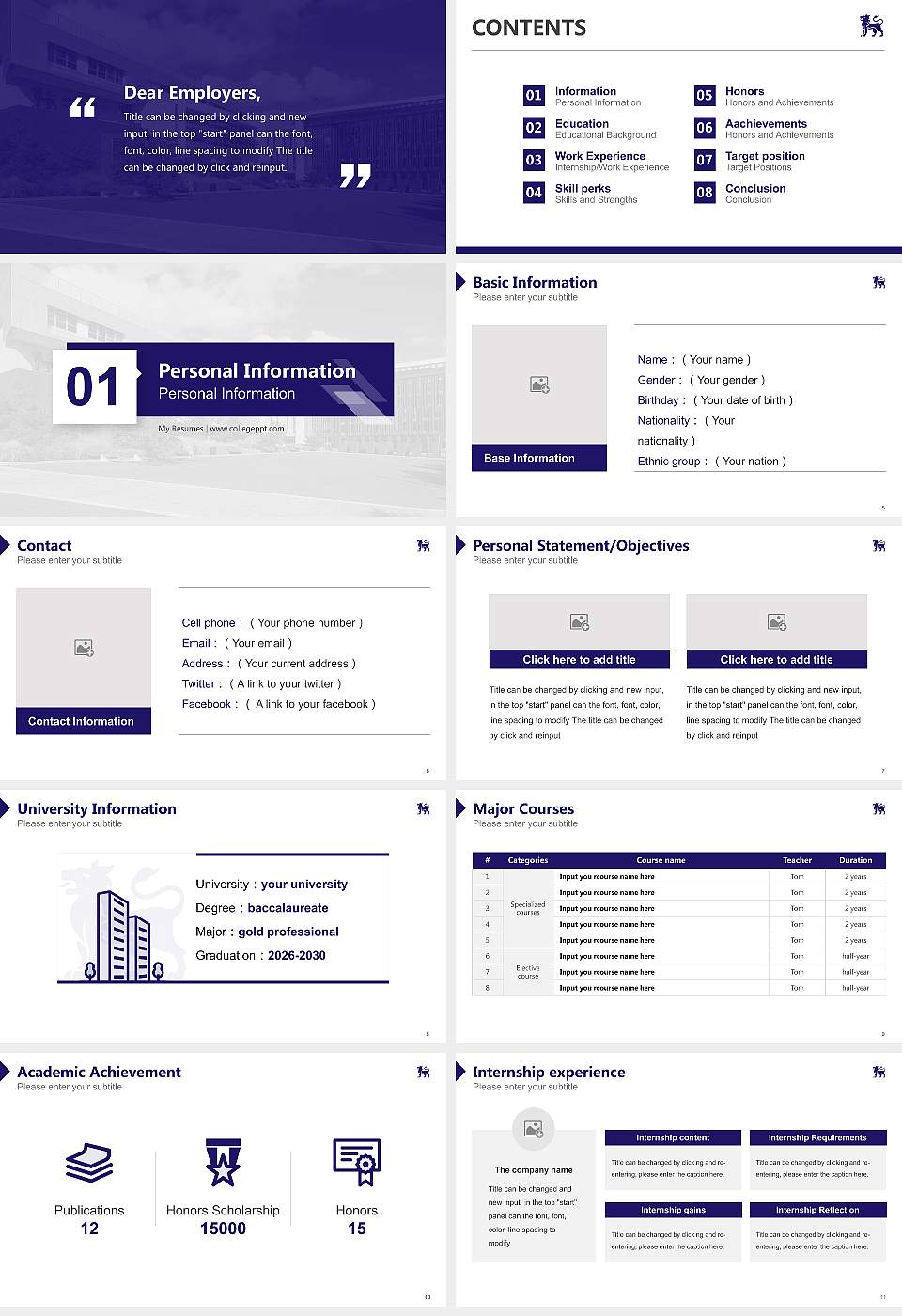 Birmingham City University Resume PPT Template16:9 ratio PPT effect preview image2