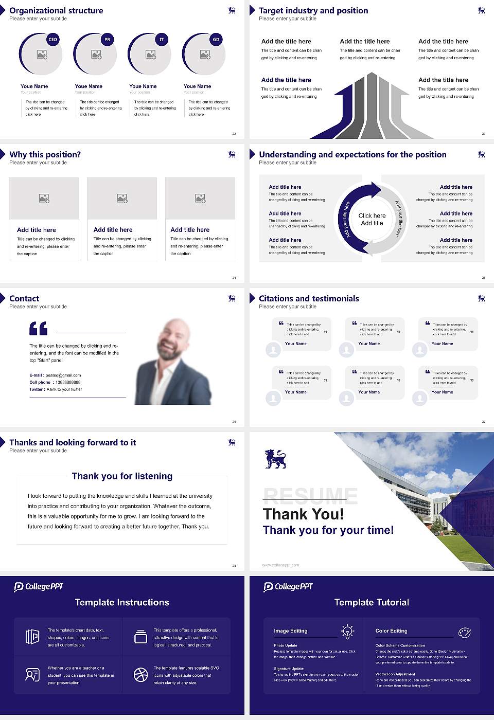 Birmingham City University Resume PPT Template16:9 ratio PPT effect preview image4