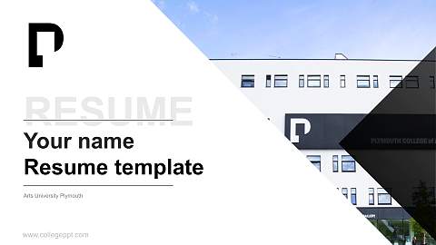 Arts University Plymouth Resume PPT Template
