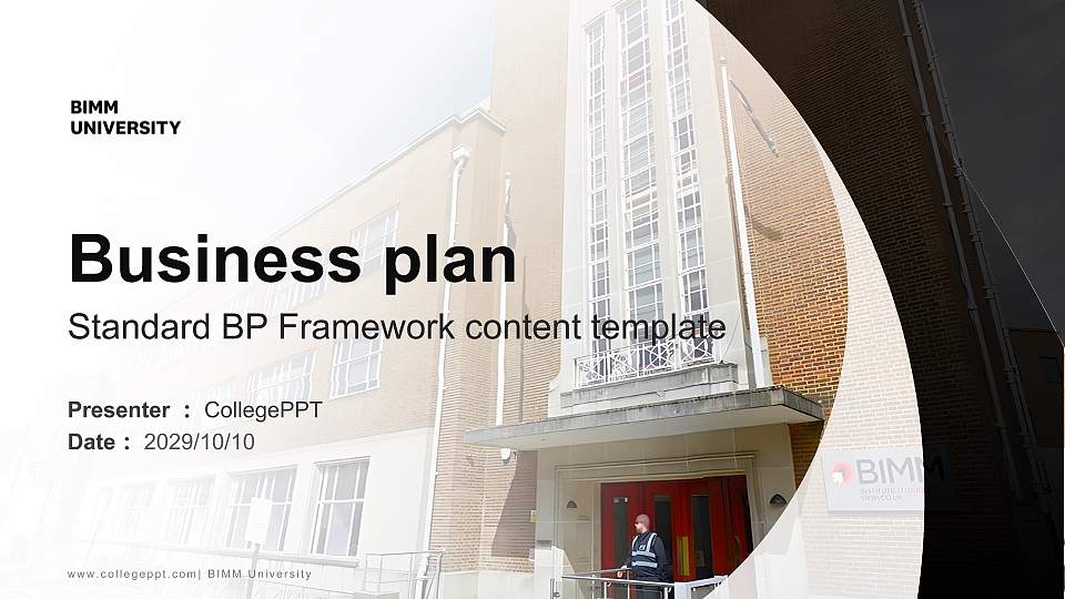 BIMM University Competition/Entrepreneurship Contest PPT Template16:9 ratio PPT effect preview image