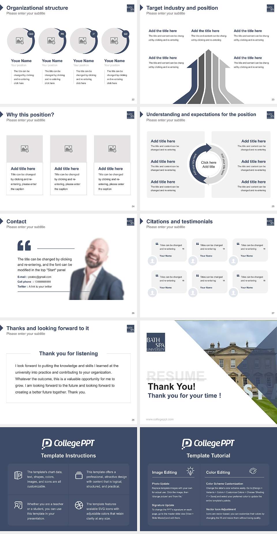 Bath Spa University Resume PPT Template4:3 ratio PPT effect preview image4