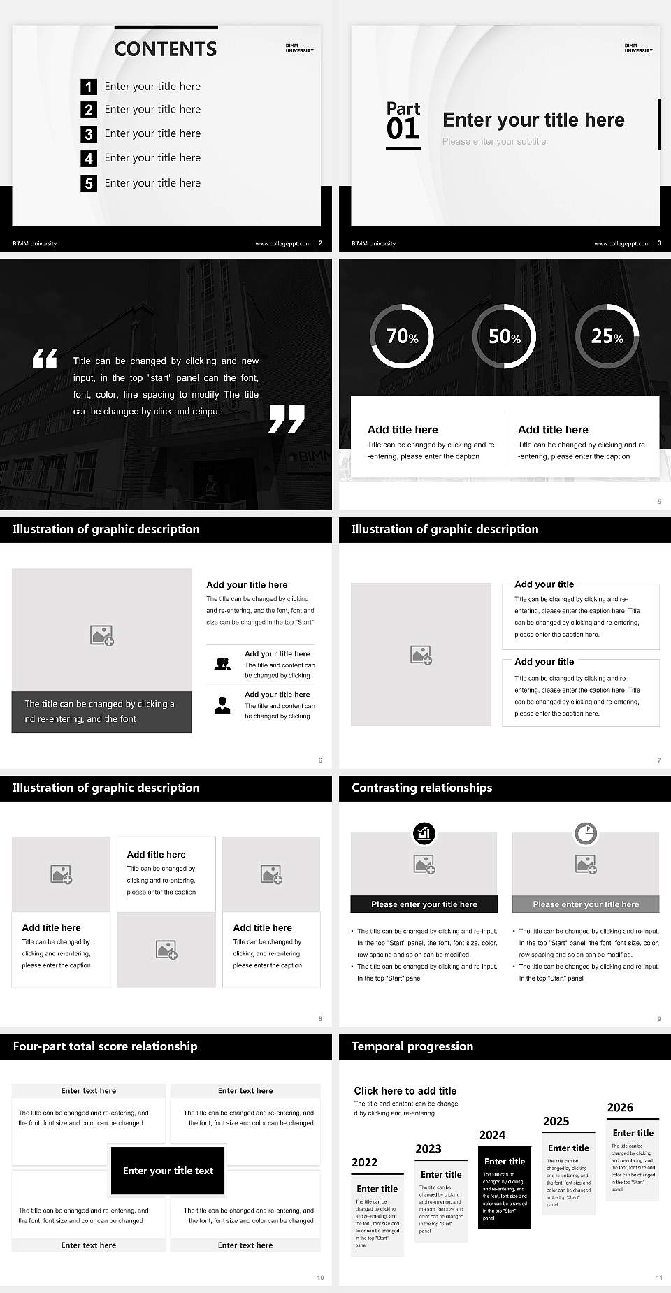 BIMM University Thesis Proposal/Graduation Defense PPT Template4:3 ratio PPT effect preview image2