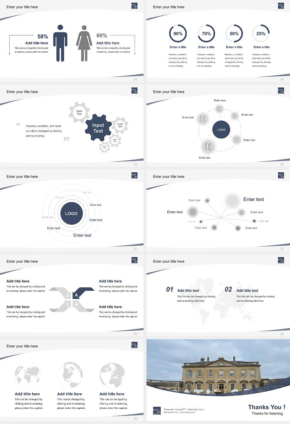 Bath Spa University Course/Courseware Creation PPT Template16:9 ratio PPT effect preview image4