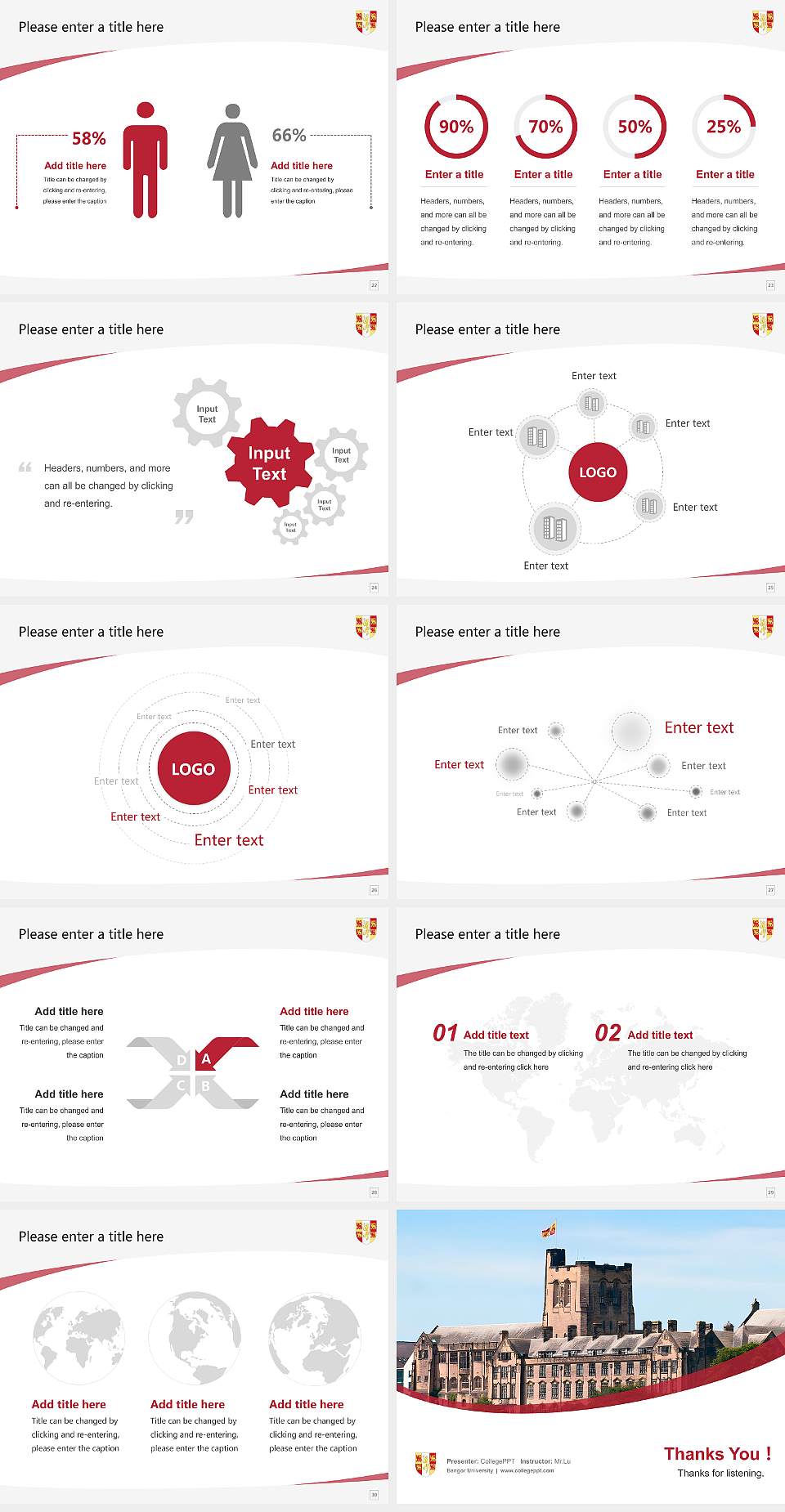 Bangor University Course/Courseware Creation PPT Template4:3 ratio PPT effect preview image4