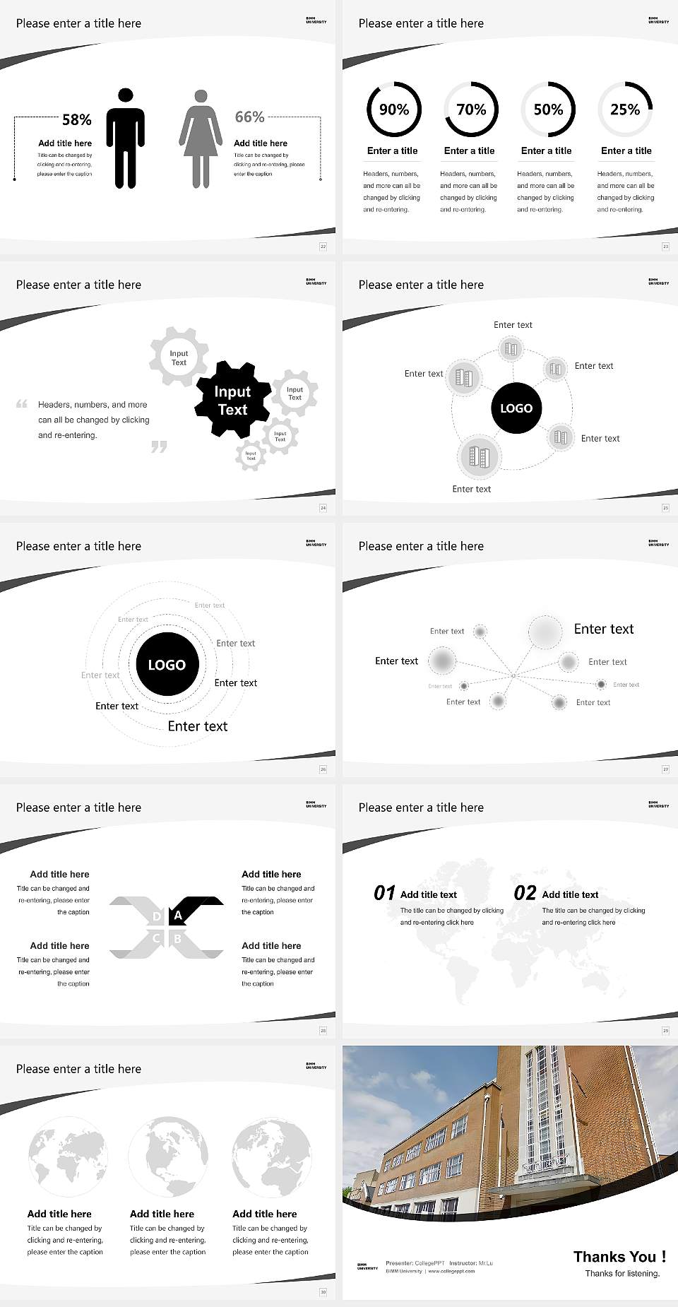 BIMM University Course/Courseware Creation PPT Template4:3 ratio PPT effect preview image4
