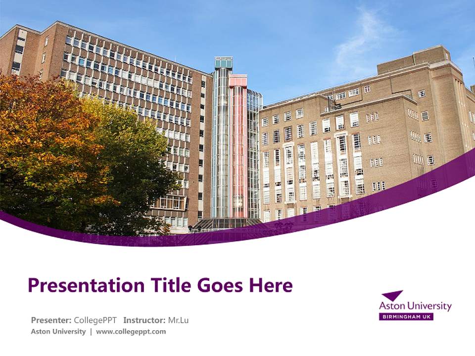 Aston University Course/Courseware Creation PPT Template4:3 ratio PPT effect preview image5