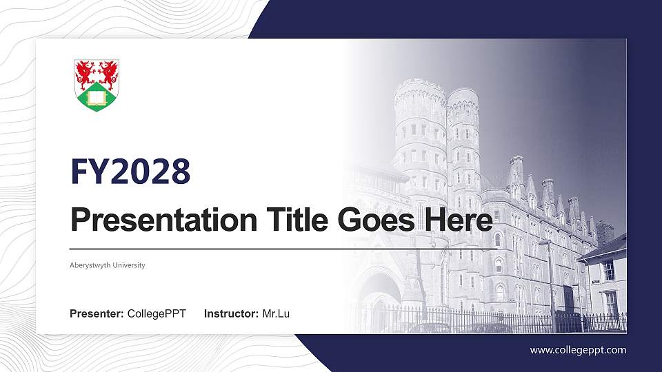 Aberystwyth University Academic Presentation/Research Findings Report PPT Template16:9 ratio PPT effect preview image