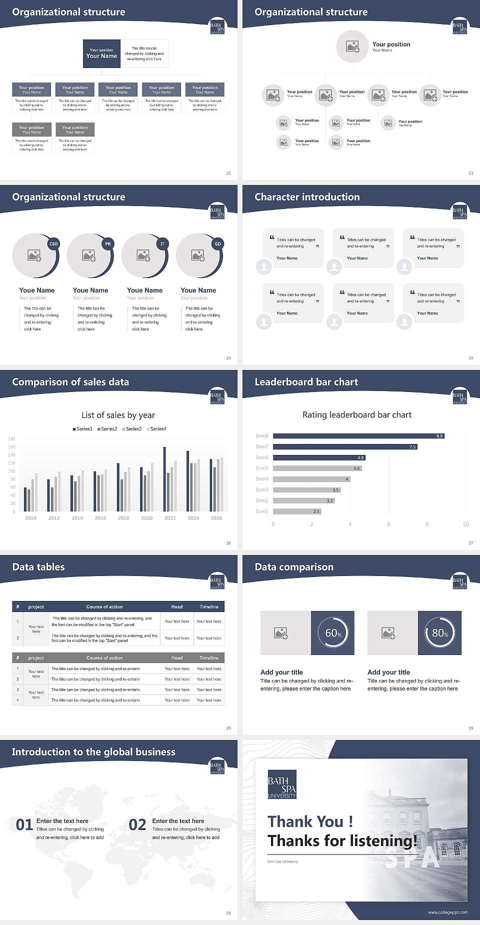 Bath Spa University Academic Presentation/Research Findings Report PPT Template4:3 ratio PPT effect preview image4