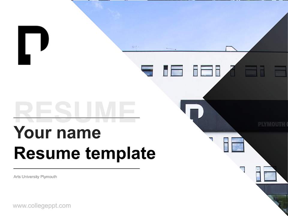 Arts University Plymouth Resume PPT Template4:3 ratio PPT effect preview image5