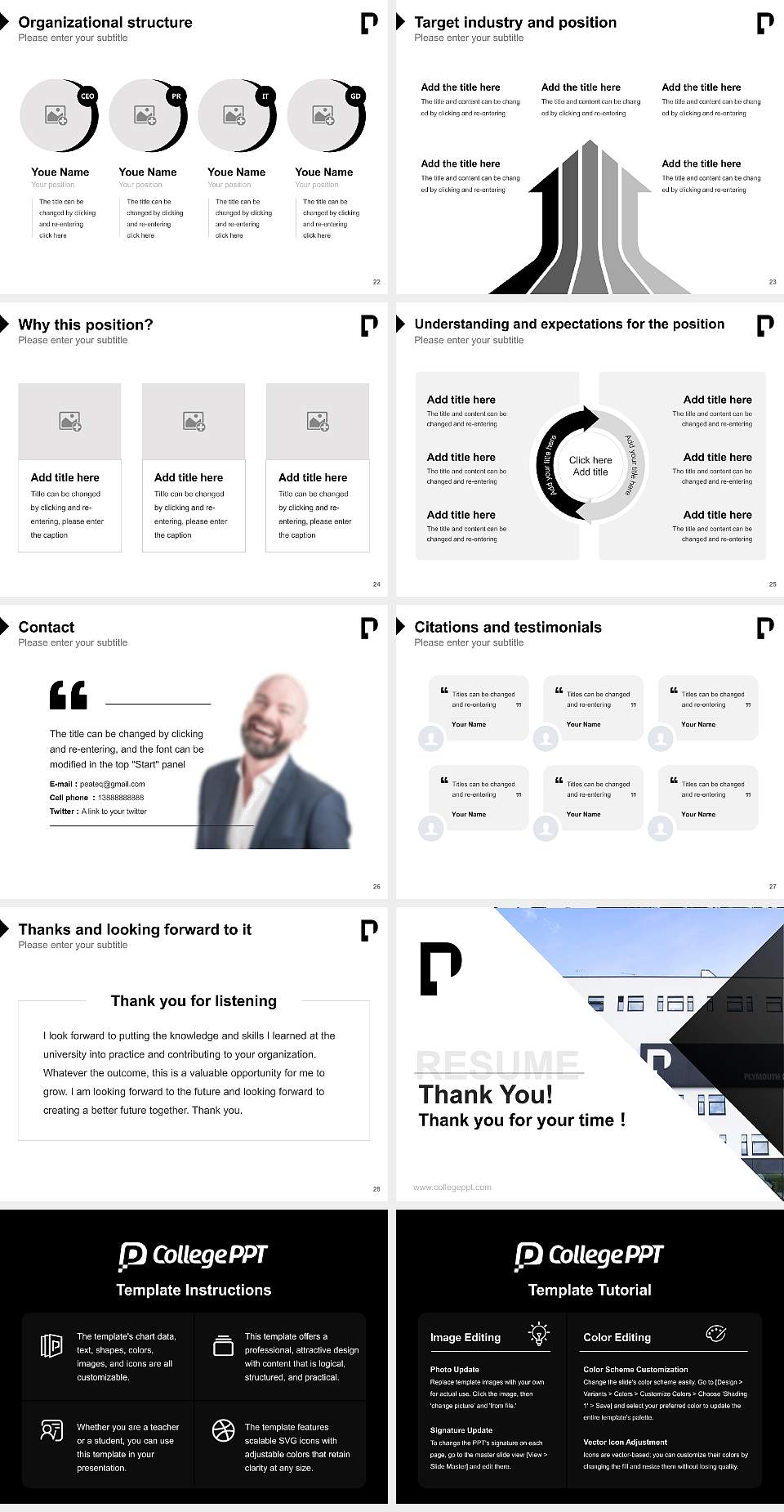 Arts University Plymouth Resume PPT Template4:3 ratio PPT effect preview image4