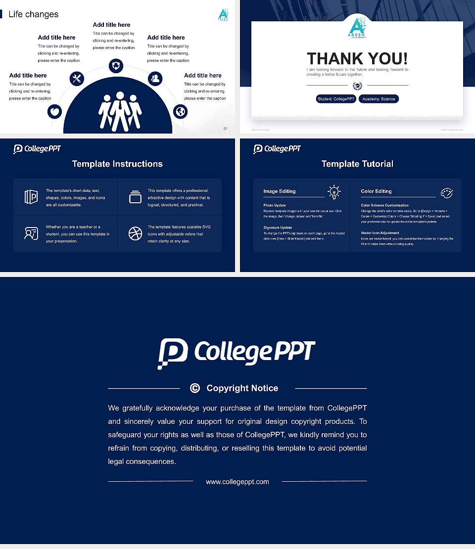 Arden University National Scholarship Defense PPT Template16:9 ratio PPT effect preview image4