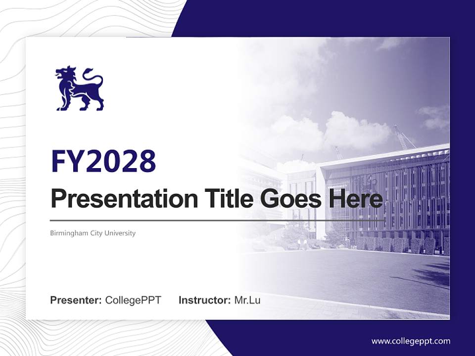 Birmingham City University Academic Presentation/Research Findings Report PPT Template4:3 ratio PPT effect preview image5