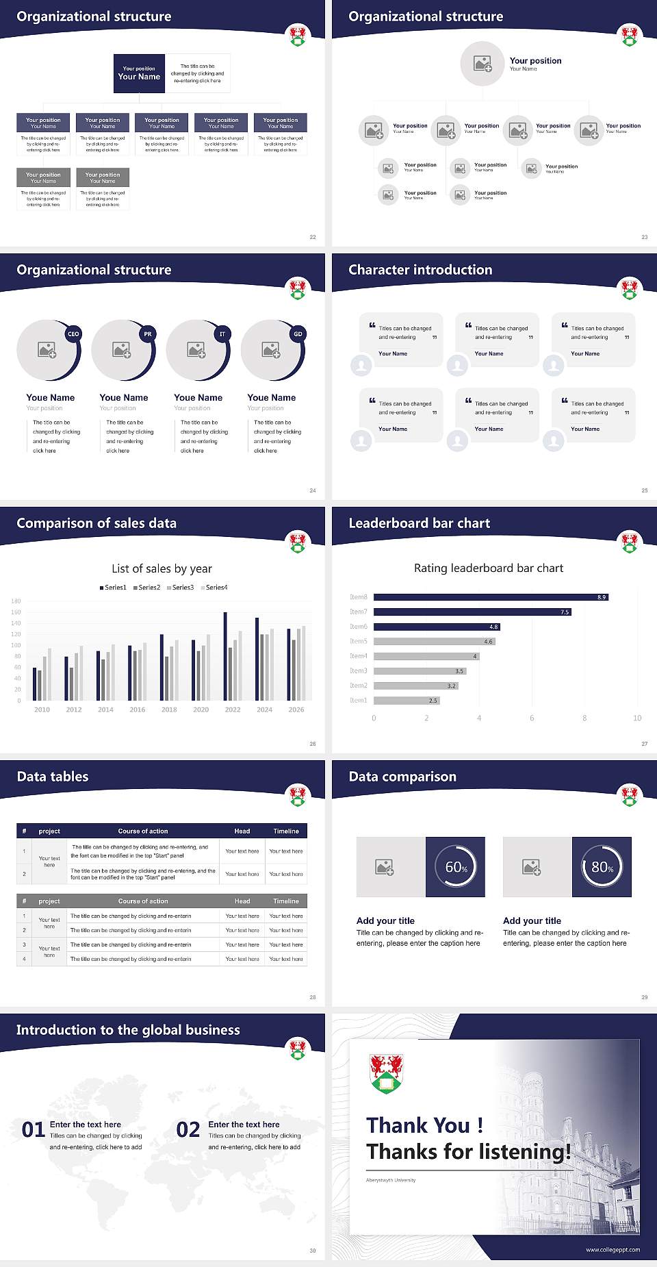 Aberystwyth University Academic Presentation/Research Findings Report PPT Template4:3 ratio PPT effect preview image4