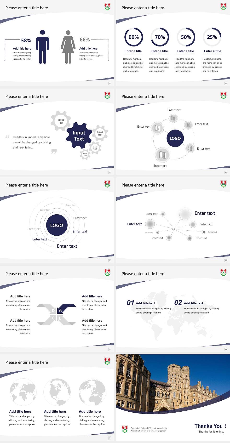 Aberystwyth University Course/Courseware Creation PPT Template4:3 ratio PPT effect preview image4