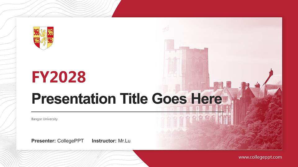 Bangor University Academic Presentation/Research Findings Report PPT Template16:9 ratio PPT effect preview image