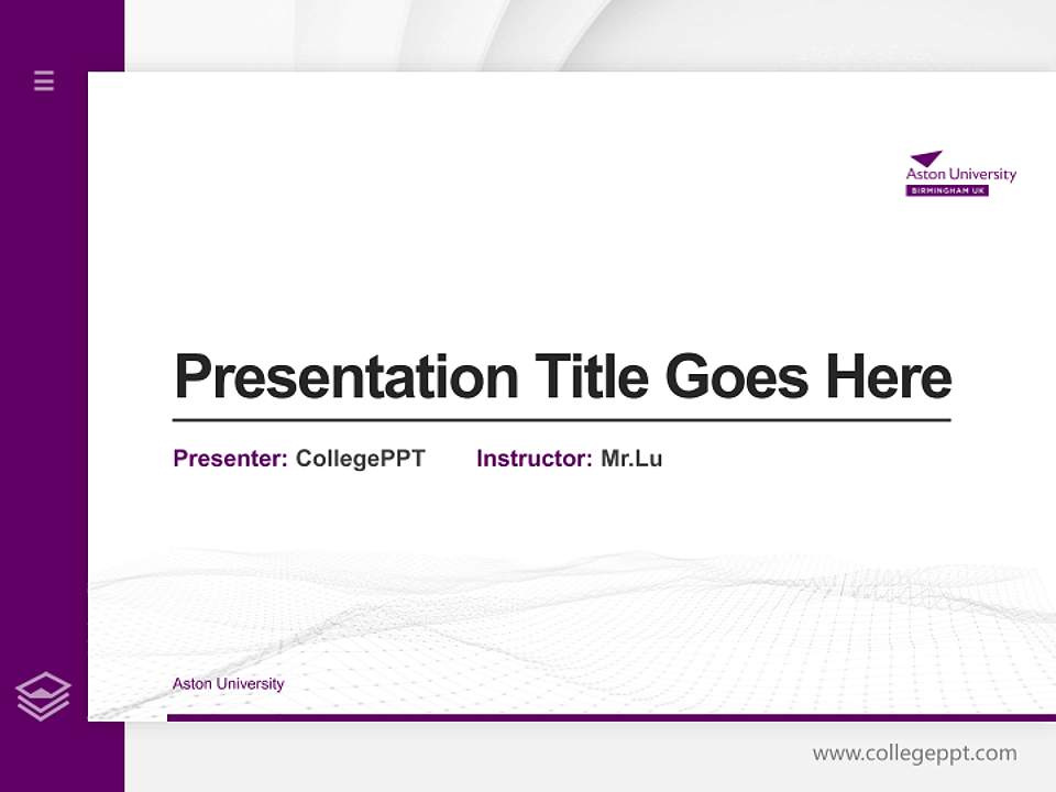 Aston University Thesis Proposal/Graduation Defense PPT Template4:3 ratio PPT effect preview image5