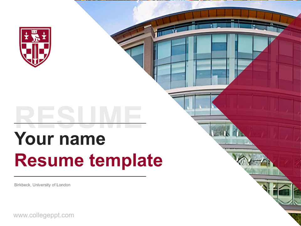 Birkbeck, University of London Resume PPT Template_Slide preview image1