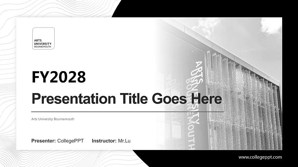 Arts University Bournemouth Academic Presentation/Research Findings Report PPT Template16:9 ratio PPT effect preview image