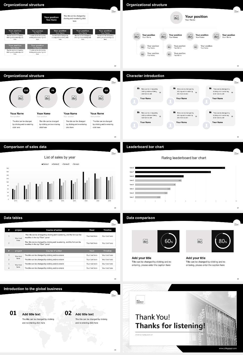 Arts University Bournemouth Academic Presentation/Research Findings Report PPT Template16:9 ratio PPT effect preview image4