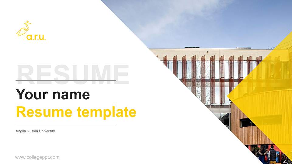 Anglia Ruskin University Resume PPT Template16:9 ratio PPT effect preview image