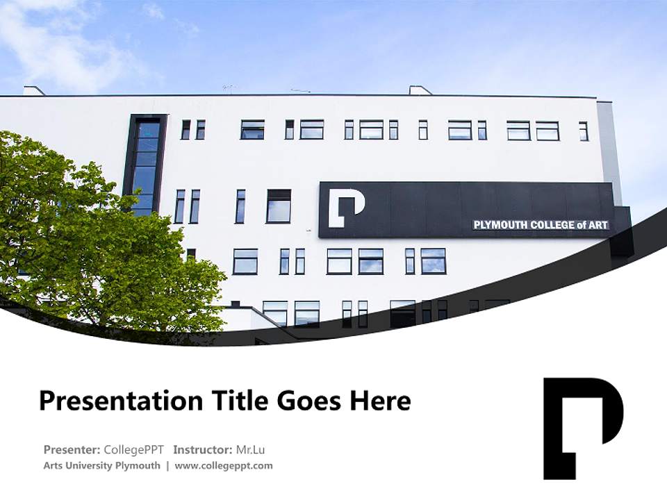 Arts University Plymouth Course/Courseware Creation PPT Template4:3 ratio PPT effect preview image5