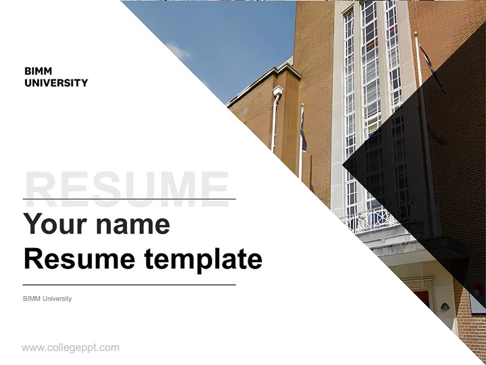 BIMM University Resume PPT Template4:3 ratio PPT effect preview image5