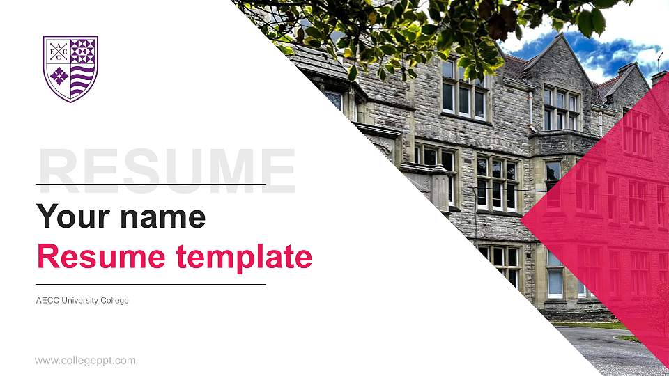 AECC University College Resume PPT Template16:9 ratio PPT effect preview image