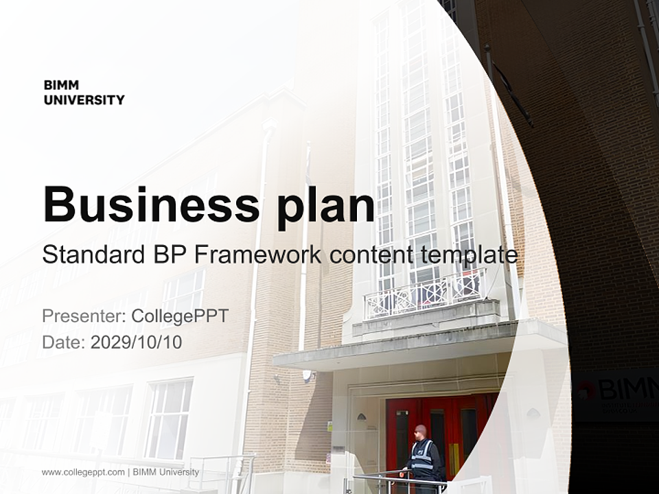 BIMM University Competition/Entrepreneurship Contest PPT Template_Slide preview image1