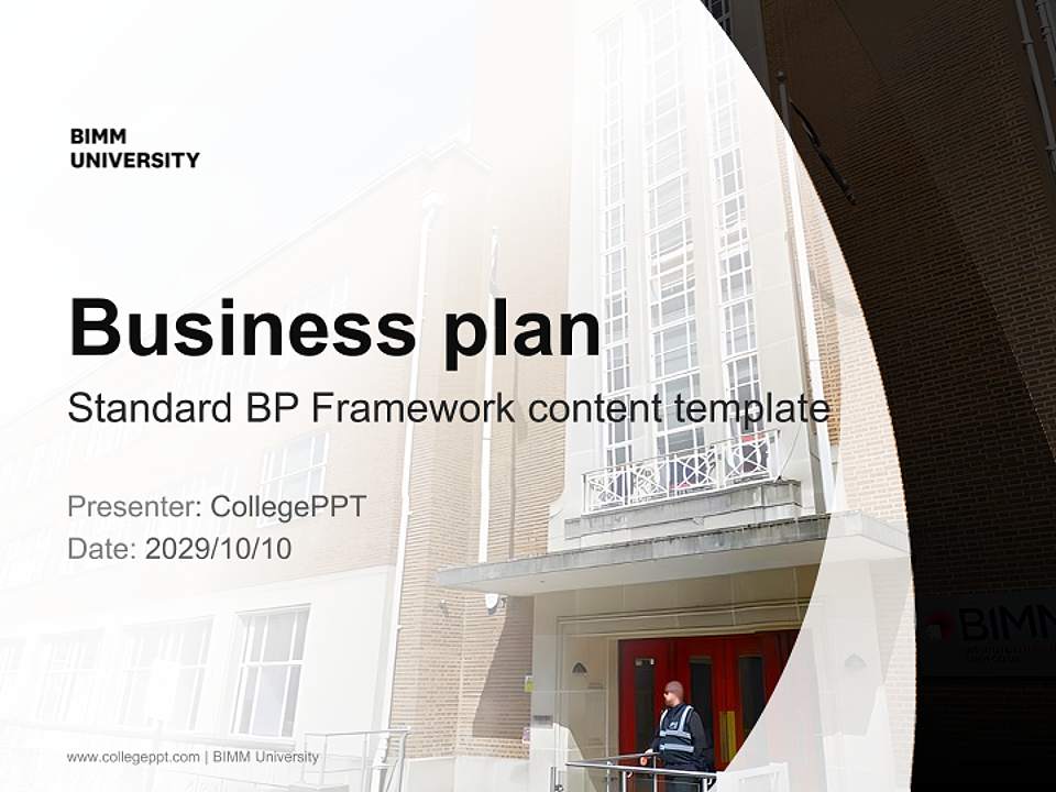 BIMM University Competition/Entrepreneurship Contest PPT Template4:3 ratio PPT effect preview image9