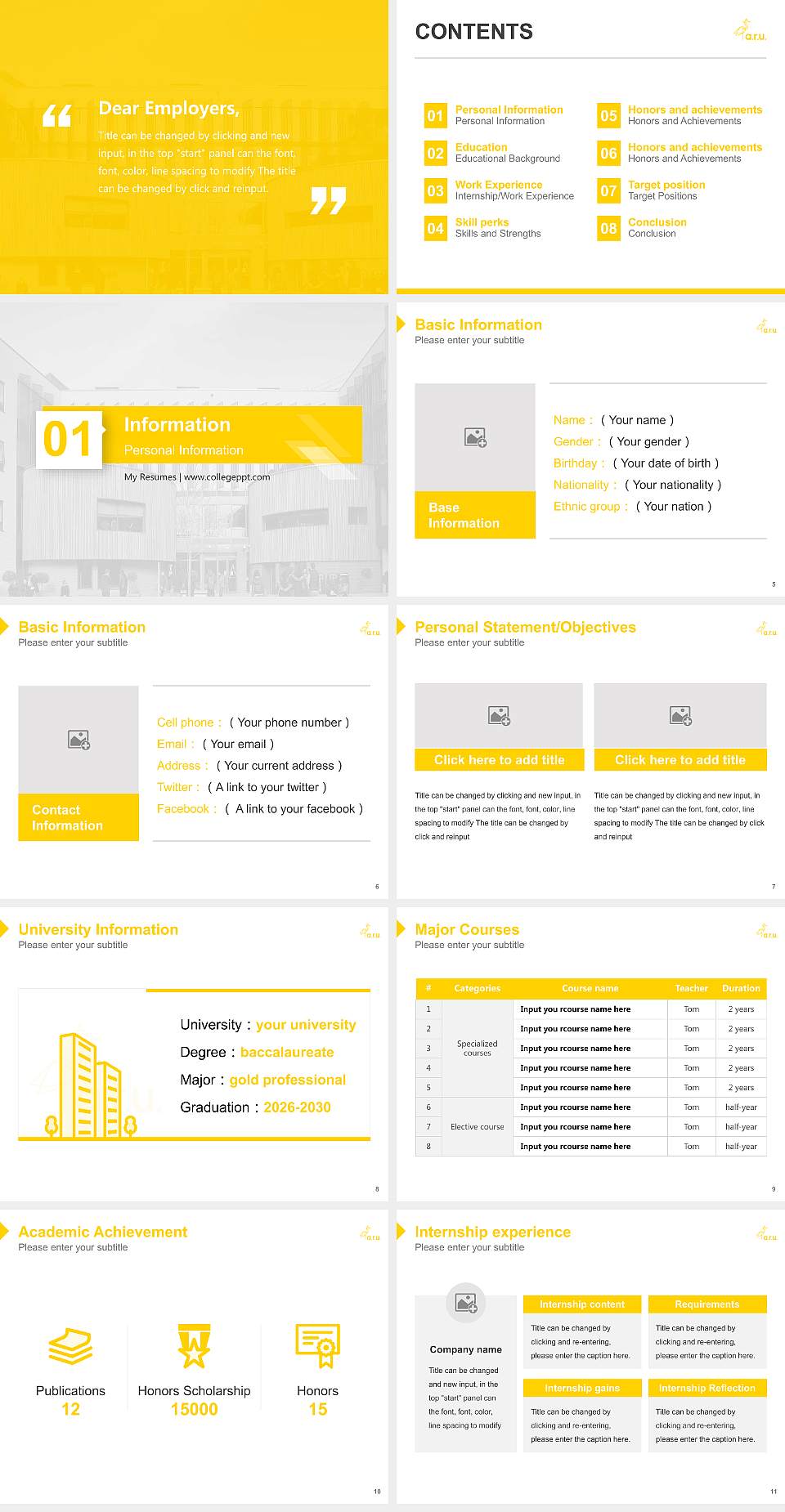 Anglia Ruskin University Resume PPT Template4:3 ratio PPT effect preview image2