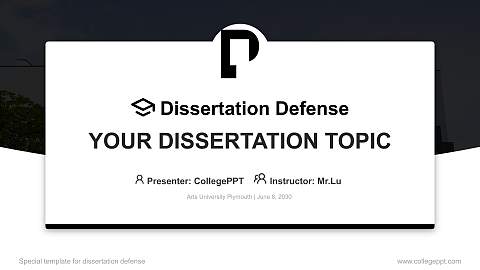 Arts University Plymouth Graduation Thesis Defense PPT Template